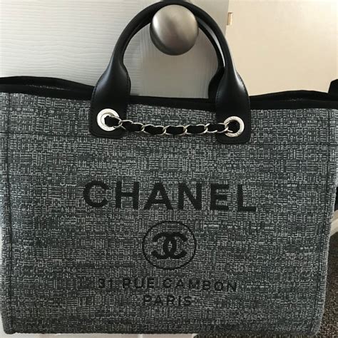 chanel deauville tote large bag|Chanel deauville tote size comparison.